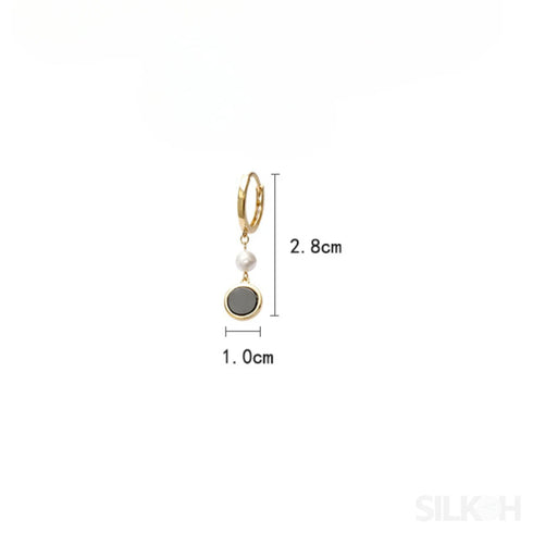 Retro 14k Gold Plated Sterling Silver Freshwater Pearl Hoop